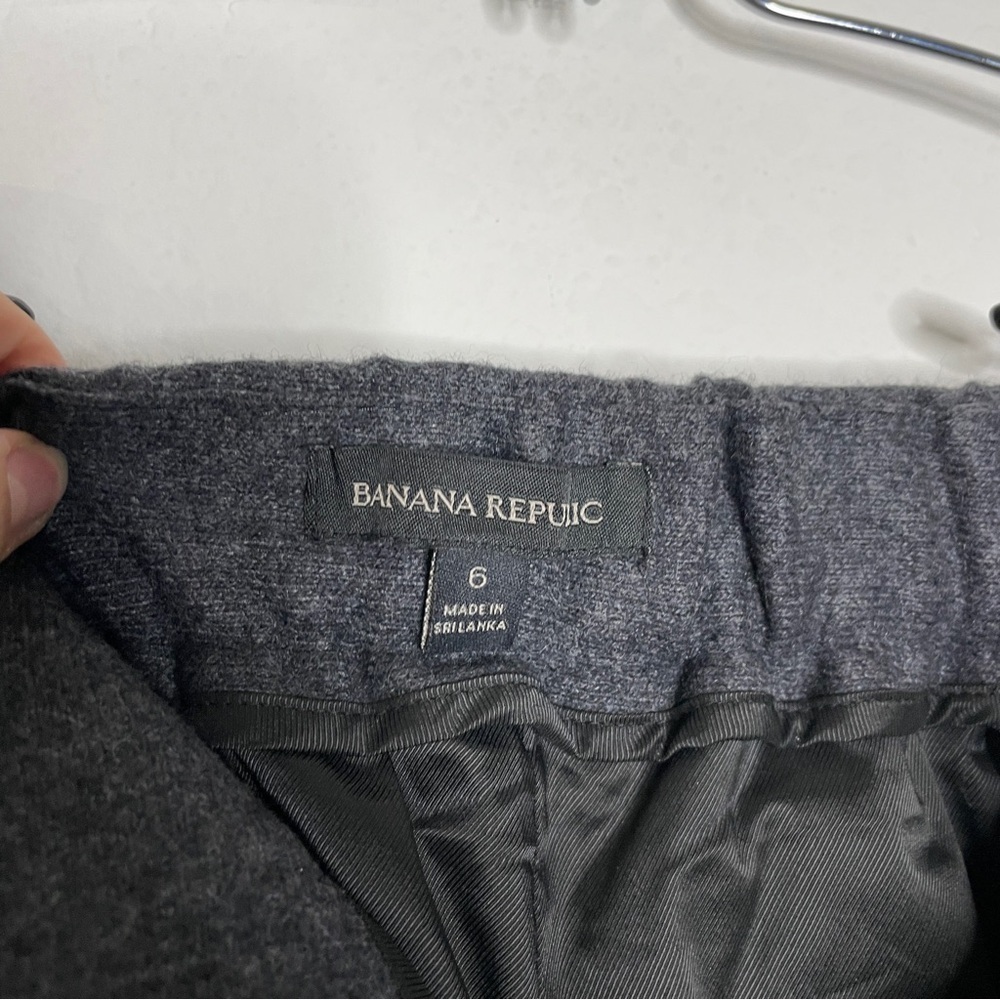 Banana Republic Gray Wool Blend Cropped Trouser Pants Wide Leg Size 6 Office - Picture 9 of 11